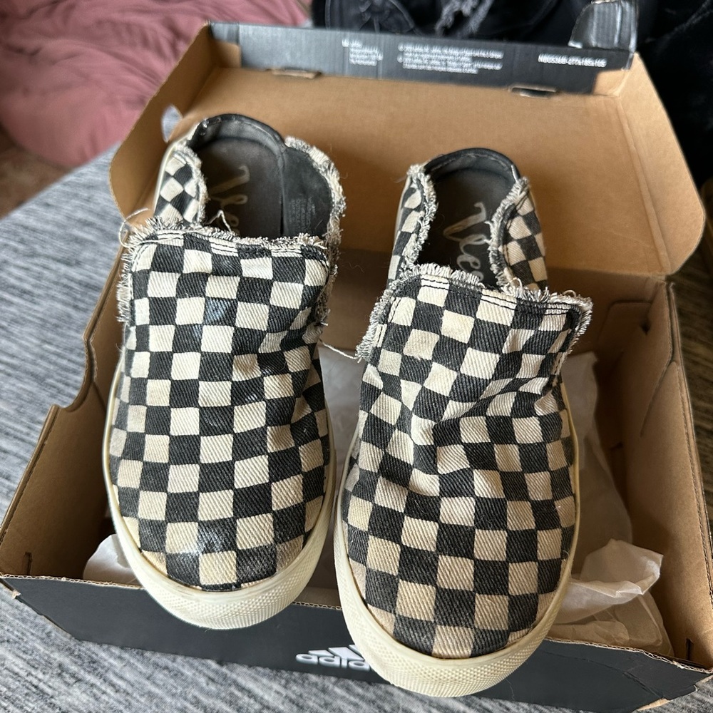 Checkered Slip On Shoes